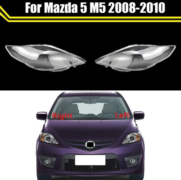 Para Mazda 5 M5 2008-2010 tapas de lente de cristal frontal de coche cubierta de faro luz de coche pantalla transparente carcasa de faro