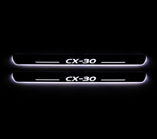 Para Mazda CX30 CX30 2019 2020 acrílico móvil LED Bienvenido Pedal para placa de desgaste de coche Pedal Umbral de puerta camino Light8863961