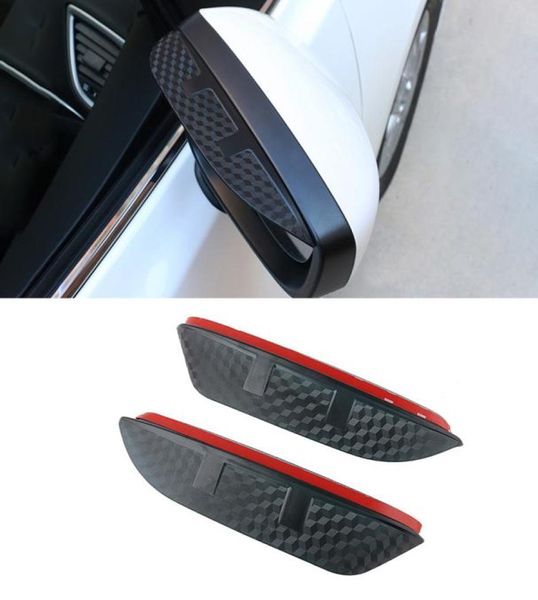 Para Mazda CX7 CX8 CX9 2 uds espejo retrovisor lateral del coche visera para la lluvia textura de fibra de carbono ceja parasol cubierta protectora de nieve 17425792614121