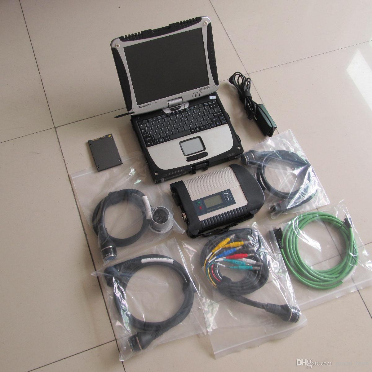 mb star c4 sd connect diagnosis TOOL doip super SSD 480GB +laptop Rotate Screen Toughbook CF-19 Diagnostic PC i5 cpu
