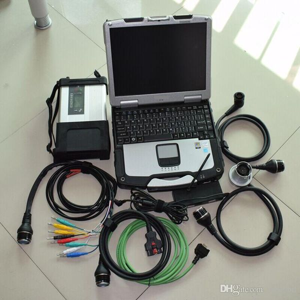 Scanner de voiture et de camion, tol de diagnostic mb star c5, avec disque dur de 320 go, ordinateur portable 4g cf30, hardbook