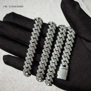 Voor mannen 10 mm hiphop sieraden diamant cuban linkketens ketting sier iced out vvs moissanite ketting