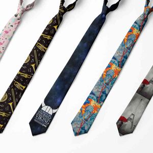 Voor Mannen 8 cm Grappige Mode Harajuku Gedrukt stropdassen Designers Gravata Bow Mens Trouwjurk Ties Shirt Accessoires