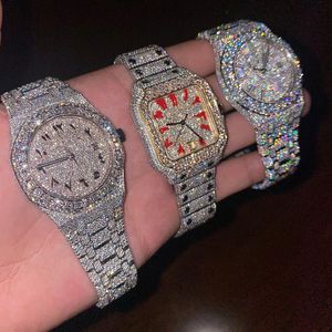 Voor Mannen Designer Beweging Hoge Kwaliteit Diamond Moissanite Iced Out Horloge Automatische Heren Montre Luxe Heren S Horloges I16