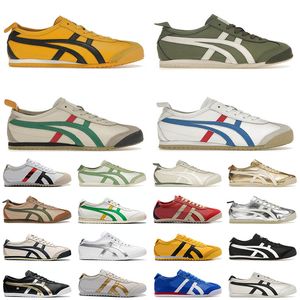 Authentieke topkwaliteit 2024 Onitsukass Tiger Mexico 66 hardloopschoenen platform metallic zilver geel bruin heren vrouwen dhgate platte trainers