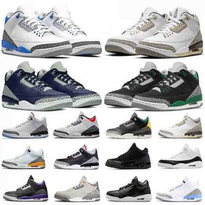 Voor heren jumpman 3 schoenen basketbal schoen sport sneakers dames trainers kardinaal Red University Blue Lightning Black Cat Fire White Oreo