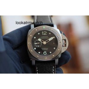 voor heren Mechanisch horloge luxe automatische beweging saffier spiegel 47 mm geïmporteerd cowhide horlogeband merk Italië sport polshorloges