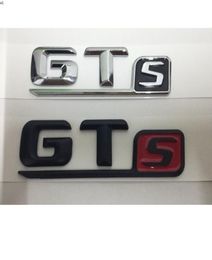 Voor Mercedes Benz AMG Chrome Black Red Letters GTS Words Gt S Car Trunk Deksels Lip Front Badge Emblems Badges Badges Sticker Decal3730009