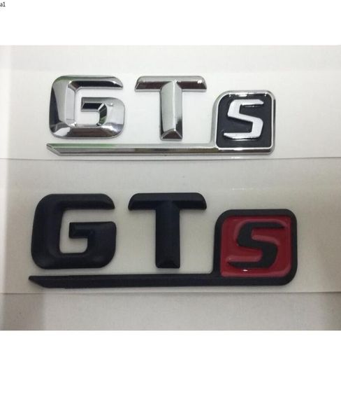 Pour Mercedes Benz AMG Chrome Black Red Letters GTS GTS MOTS GT S COURTURE LIP LIP BADGE FRANT EMBLEMS EMBLOS BADGES Sticker Decal3730009