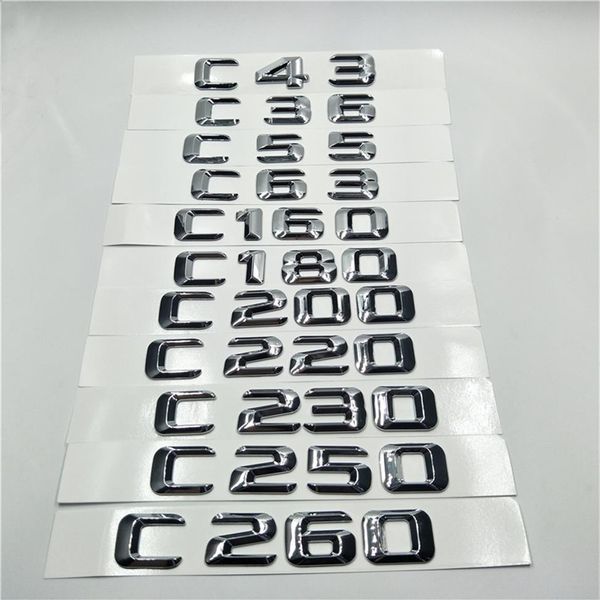 Para mercedes-benz Clase C C43 C55 C63 C160 C180 C200 C220 C230 C250 W210 W212 emblema del maletero trasero insignia Logo placa de identificación Stickers247l