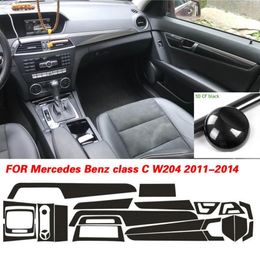 Voor Mercedes Benz C Klasse W204 20112014 Interieur Centrale bedieningspaneel Deurklink 3D 5D Koolstofvezel Stickers Stickers CAR STYLING4339O