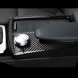 Pour Mercedes Benz C Classe E W204 W212 Coupé En Fiber De Carbone De Voiture Panneau De Changement De Vitesse Cadre Eau Porte-Gobelet Couverture Garniture bande autocollant Accessoires