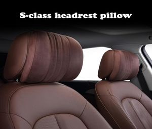 Para Mercedes Benz Maybach SCLASS Memory Foam Pillow Headrest Car Travel Supplies Back Almoholas Soporte de colchón de asiento Thir1537946
