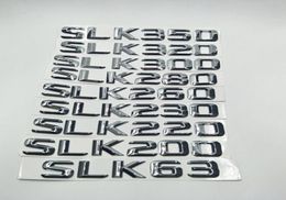 Voor Mercedes Benz SLK -klasse W171 SLK63 SLK200 SLK220 SLK230 SLK260 SLK280 SLK300 SLK320 SLK350 Auto Chrome Alphabet Sticker Badge E2679806