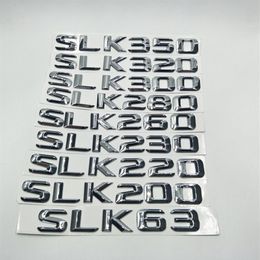 Voor Mercedes Benz SLK -klasse W171 SLK63 SLK200 SLK220 SLK230 SLK260 SLK280 SLK300 SLK320 SLK350 Auto Chrome Alphabet Sticker Badge E258S E258S E258S