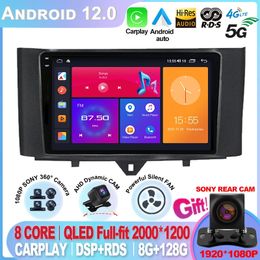 Voor Mercedes/Benz Smart Fortwo 2005-2010 2011-2015 2 DIN Android 12 Car Radio Multimedia Player CarPlay Auto GPS Navigatie