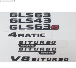 Pour Mercedes noir X166 W166 GLS43 GLS53 GLS63s GLS 63 S AMG emblème V8 BITURBO 4MATIC 4MATIC + emblèmes Badges4045961
