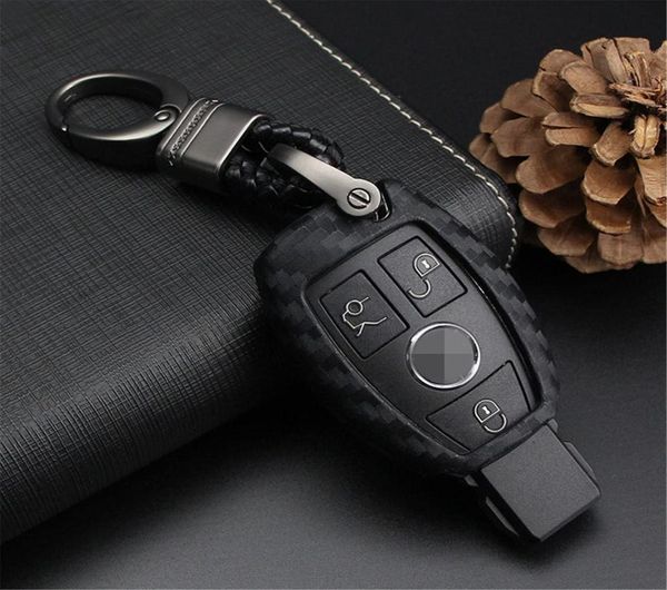 Pour Mercedes- FOB, clés de la voiture FOB Case pour Mercedes A C e S Class GLK CLA GLA GLC GLE CLS SLK AMG E260L C200L - Keychain à tisser noir2886714