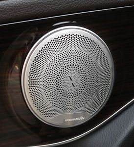 Pour MercedesBenz E C Classe W213 W205 GLC X253 C253 260 200 Haut-parleur de porte de voiture Son Chrome Pad Haut-parleur Couverture Garniture Cadre Autocollant 7655864