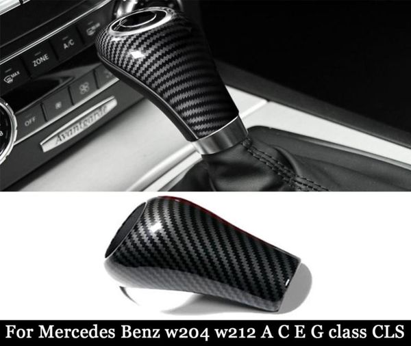 Pour MercedesBenz w204 w212 Couverture de changement de vitesse intérieure en fibre de carbone autocollants et décalcomanies de voiture style pour classe A C E G CLS accessori5045231