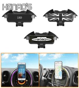 Voor MINI COOPER Countryman Accessoires Clubman F54 F55 F56 F57 F60 Auto GPS Mobiele Telefoon Houder Beugel JCW Grijs Union Jack1999990