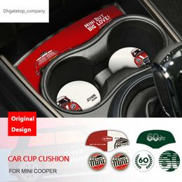 Para Mini F54 F55 F56 F57 F60 R60 Countryman Union Jack, cojín para taza de coche, alfombrilla antideslizante para coche, accesorios para MINI cooper