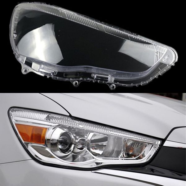 Para Mitsubishi ASX 2013 ~ 2018, carcasa para faro delantero de coche, cubierta transparente para lámpara, cubierta de cristal para faro delantero, tapas para lámpara