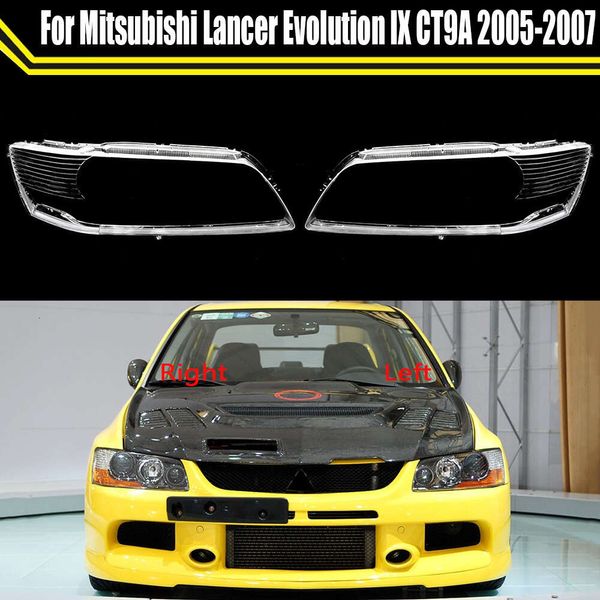 Para Mitsubishi Lancer Evolution IX CT9A 2005 2006 2007, cubierta de faro de coche, tapas de lámpara, faro delantero de coche, carcasa de lente, funda de faro