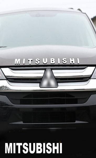 Para Mitsubishi Outlander Chrome Car letras 3D capó emblema Logo insignia pegatinas de coche estilo accesorios de coche redacción 3D Letter1132924