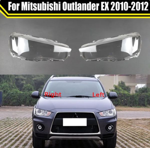 Para Mitsubishi Outlander EX 2010-2012 lente delantera de coche lámpara de luz de cristal carcasa de faro cubierta de faro de pantalla transparente