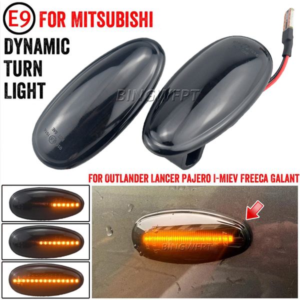 Para Mitsubishi Outlander Lancer Freeca i-miev Pajero Eclipse 2 uds LED indicador lateral dinámico luz intermitente lámpara