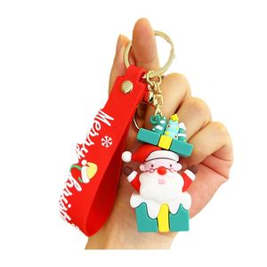 Voor mobiele telefoon charme nieuwe kerstman sleutelhanger auto tas kerstsneeuwman sleutelhanger pop machine hanger klein geschenk hanger
