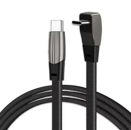 Para el modelo 3 Y Cables móviles codo 90 grados Cable de datos para automóvil Android usb c carga rápida 18W 60W tipo-c a tipo-c trenzado