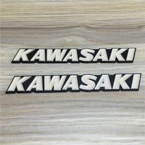 Pour modifié Kawasaki Kawasaki rétro voiture rue voiture stéréoscopique en aluminium réservoir de carburant dur standard blanc lettrage bouée Decal metal2376