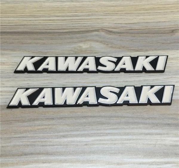 Pour Kawasaki Kawasaki modifié voiture rétro voiture de rue stéréoscopique réservoir de carburant en aluminium dur standard blanc lettrage bouée décalcomanie metal2024380