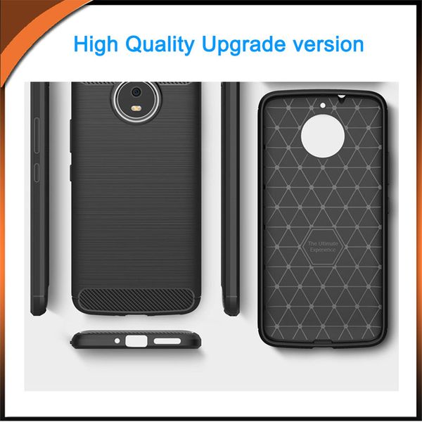 Pour MOTO E5 Plus/E4 Plus/G5 Plus/G6 Plus/G7 coque arrière en Fiber de carbone 1.5mm coque de téléphone antichoc en TPU souple