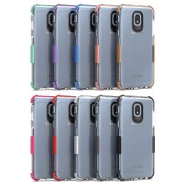 Voor Motorola Moto E5 PLAY E5 PLUS LG K10 2018 Stylo 4 Achterkant Dubbele kleur Transparante TPU PC CASE OPPBAG