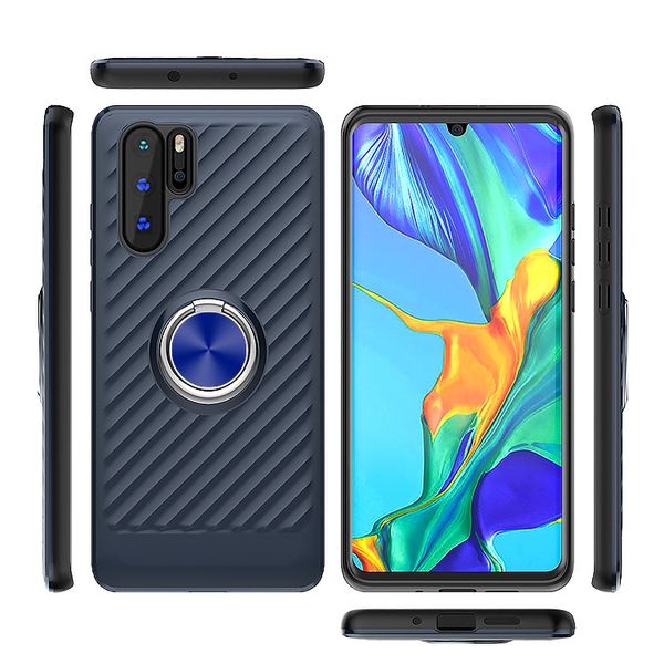 Pour Motorola Moto E6 Samsung Galaxy A10E A20 LG Stylo 5 360 anneau rotatif support de voiture TPU PC housse de téléphone portable Oppbag