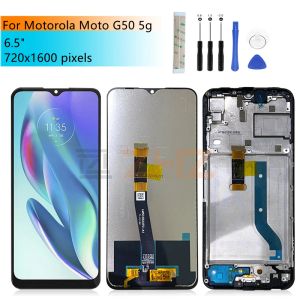 Pour Motorola Moto G50 5G LCD Affichage de l'écran tactile Assemblage de numéros avec cadre pour le Moto G50 5G Remplacement des pièces 6.5 