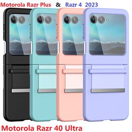 Para Motorola Razr 40 Ultra Moto Razr Plus Razr4 Funda con cinturón retráctil Funda protectora con bisagra suave