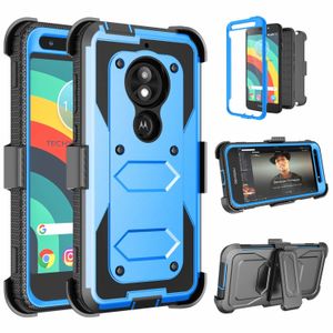 Estuches para teléfonos para Motorola Z3 Z4 X4 G ONE ACE Edge 20 Pro con funda a prueba de golpes Clip para cinturón Kickstand Defender Cubierta protectora de pantalla incorporada