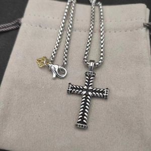 voor Ketting Mannen Dy Cross Hanger Ketting DY Jewlery Sier Retro Vintage Designer Sieraden Heren Kettingen Ketting Man Party Verjaardagscadeau Gratis Verzending s s