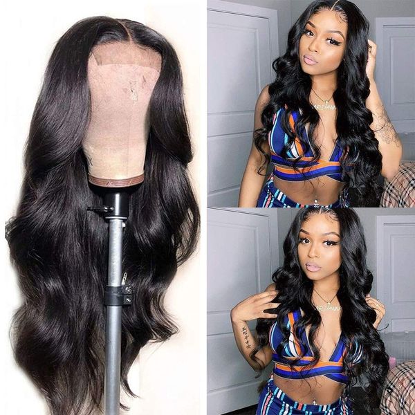 Livraison gratuite pour les nouveaux articles de mode dans le corps Body Wave Human Human Hd Lace Wigs x Swiss Bleach Knots pré-cueilli les femmes noires naturelles