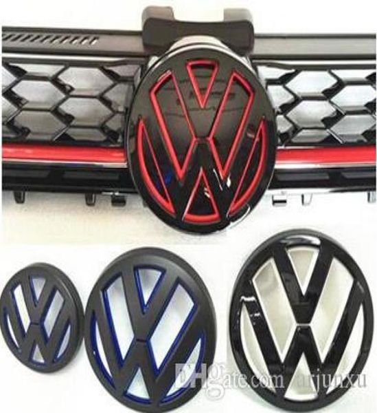 Pour la nouvelle Golf 7 Gti MK7, emblème de logo VW peint en couleur, insigne de calandre avant et couvercle arrière, marque de porte arrière Golf7 VII, style 6295252