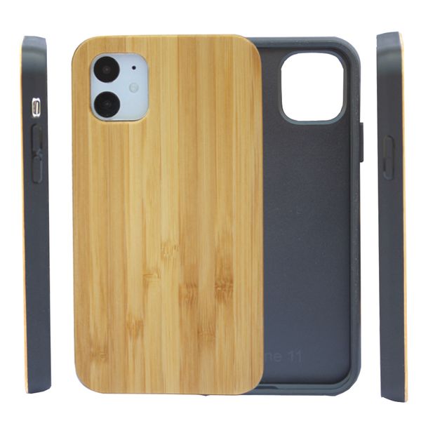 Pour nouveaux Iphone 11/11 pro / pro max Téléphone Mobile naturel bambou véritable couverture en bois cas Prix usine Caisse Bois Custom Design Couverture en bois