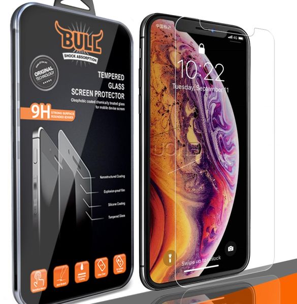 Pour le nouvel iphone xr xs max 8plus x 8 7 6s plus film de protection d'écran en verre trempé pour samsung s7 edge s8 ep qualité supérieure retail4801524