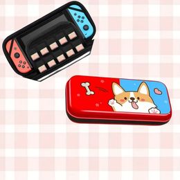 Para Nintendo Switch Bolsa de almacenamiento Hardshell Switch Estuche protector Bolsa organizadora portátil Dibujos animados Corgi Patrón Complementario Dos botones de juego