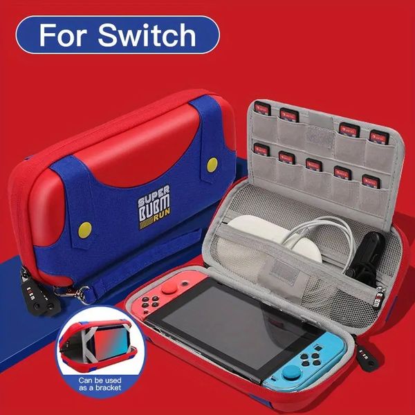 Pour sac de rangement Nintendo Switch/Switch OLED, personnalisation du thème, sac rigide étanche et résistant à la pression pour console de jeu, protection portable avec support intégré