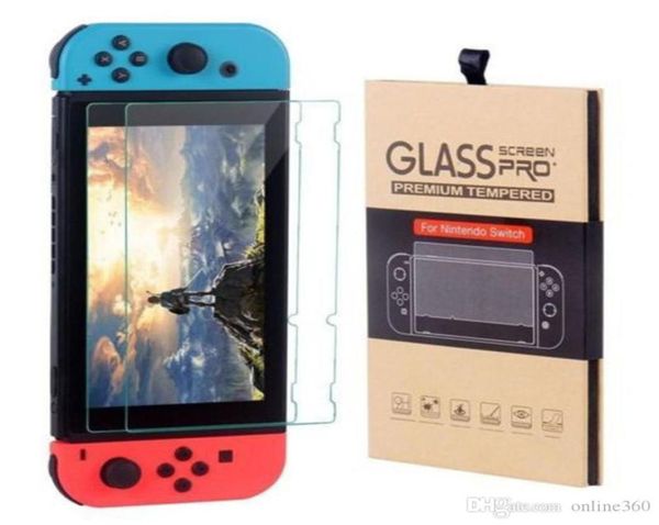 Pour Nintendo Switch Temperred Glass Screen Protector Film 25D 9H Premium 2 Pack avec package de vente au détail 4418840