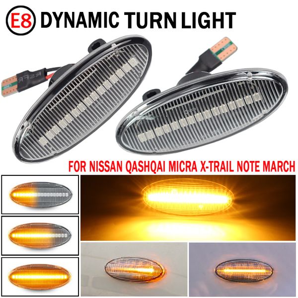 Feu de position latéral de voiture dynamique LED, clignotant, pour Nissan Cube Juke Leaf Micra K13 Note E11 x-trail Qashqai J10